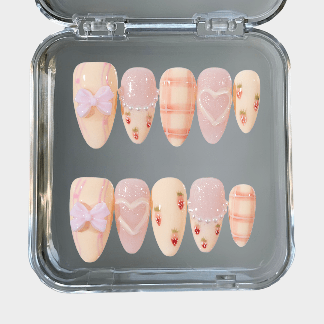 PINK RIBBON HEARTS - nailevated